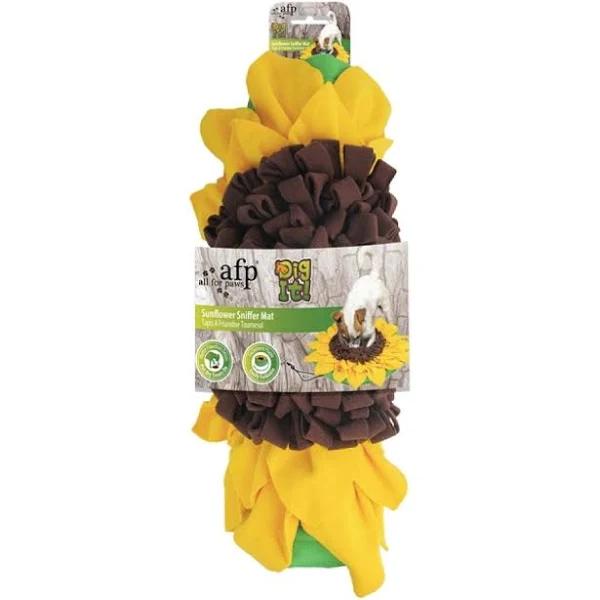 All For Paws Sunflower Snuffle Dog Mat 60cm - Interactive Feeding Pet Pad Sniffer Treat Game