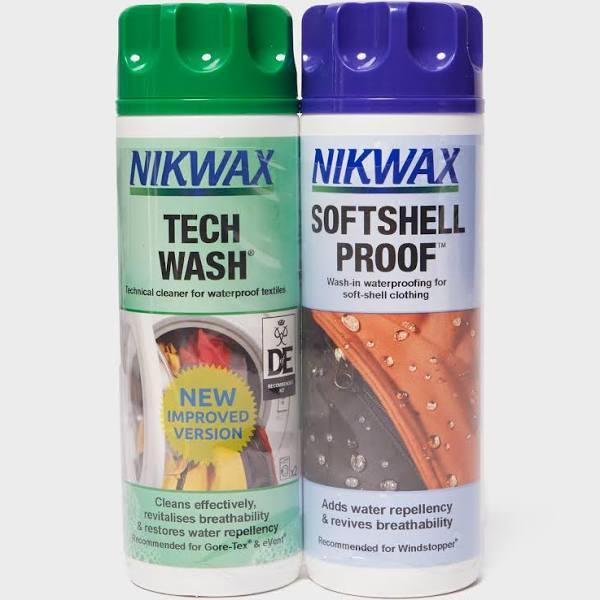 Nikwax Tech Wash/SoftShell Clean & Proof Twin Pack (300ml)