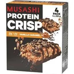 Musashi Vanilla Caramel Crisp Protein Bars, 4pk, 240g