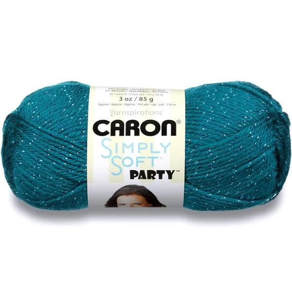 Caron Simply Soft Party Yarn - Teal Sparkle - 3oz/85g