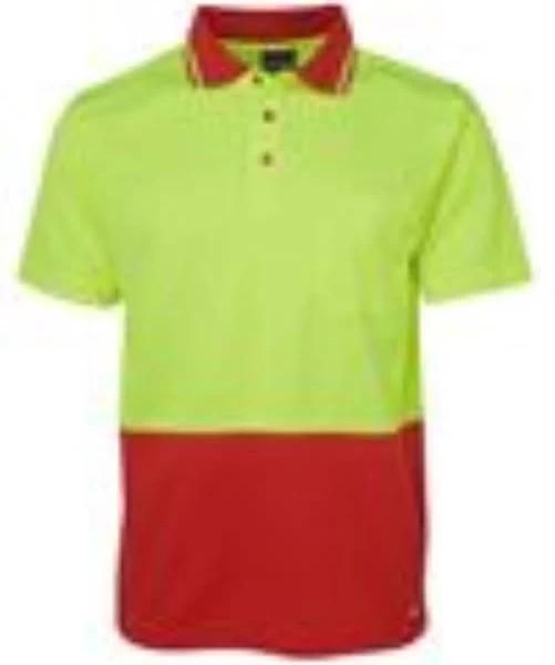 JB's Hi Vis Non Cuff Trad Polo 6HVNC (Size: XS, Color: Lime/Red)