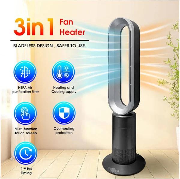 Fan Heater Cooler With Filter 3-in-1 Bladeless Heating Cooling