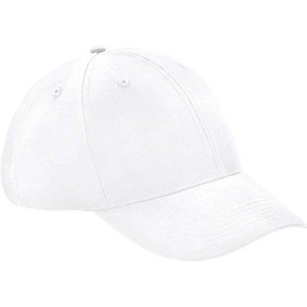 Beechfield Unisex Adult Pro-Style Recycled Baseball Cap White One Size Recycled Polyester Adult Baseball Cap