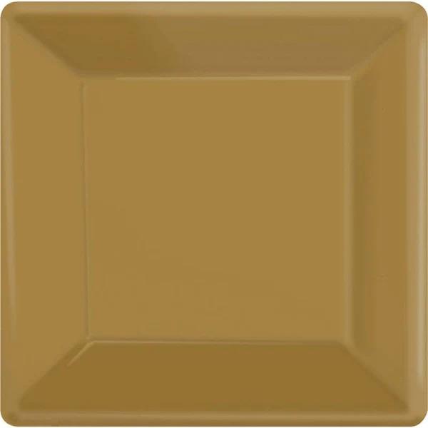 Paper Plates 26cm Square - Gold 20pk