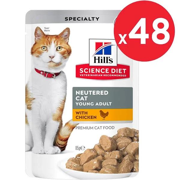 48 x 85gm Neutered Chicken Hills Science Diet Adult Wet Cat Food by Budget Pet Products