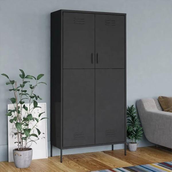 vidaXL Wardrobe Anthracite 90x50x180 cm Steel