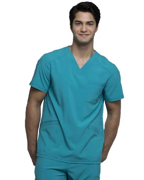 Cherokee Infinity CK900A Scrubs Top Mens V-Neck Teal Blue