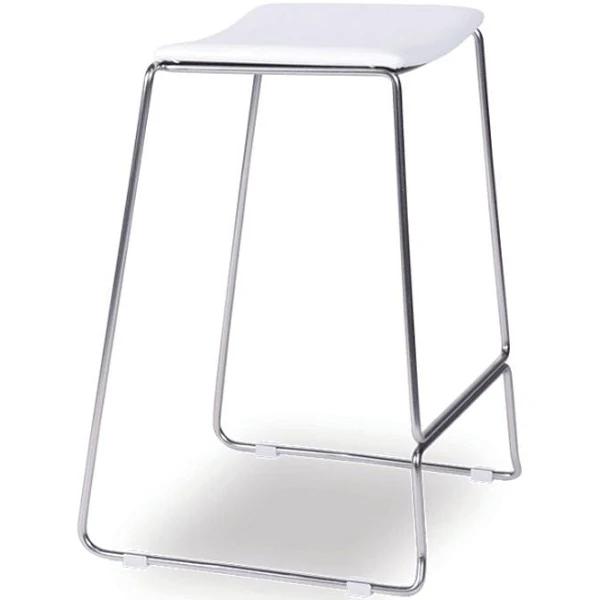 Ardent Stool - Brushed Steel - White Pad