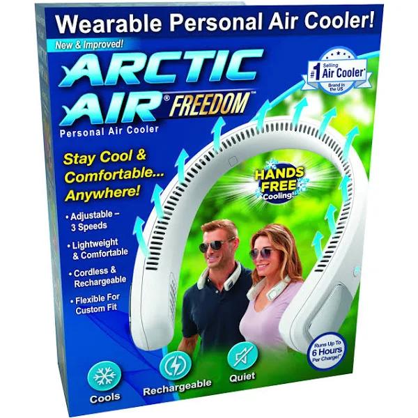 Arctic Air Freedom Personal Neck Wearable Cordless Air Cooler Purifier Fan White