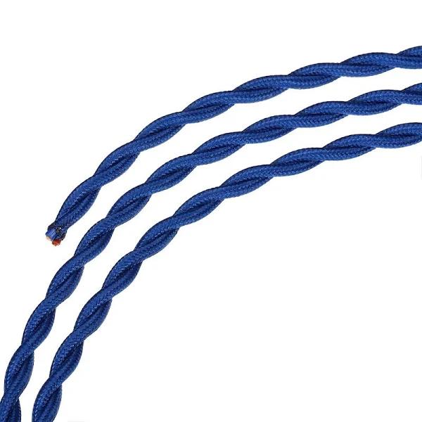 Twisted Cloth Covered Wire 2 Core 18AWG 10m/32.8ft,Electrical Cable,Blue | Harfington