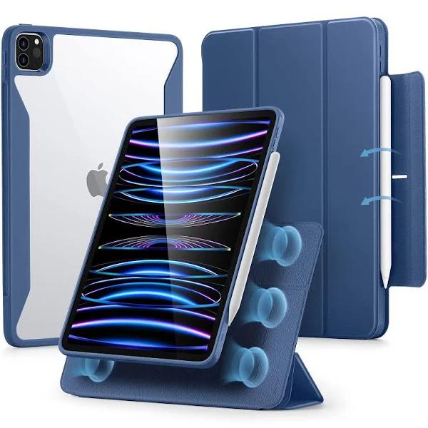 ESR Hybrid Case Compatible with iPad Pro 11 Inch Case (2022/2021), iPad Pro 11 Inch Case with Pencil Holder, Detachable Magnetic Cover, Vertical