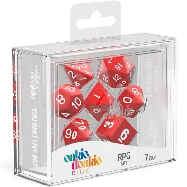 Oakie DOAKIE Dice RPG Set Solid - Red (7)