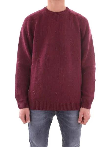 Carhartt WIP Anglistic Sweater - Merlot Heather - S - Men