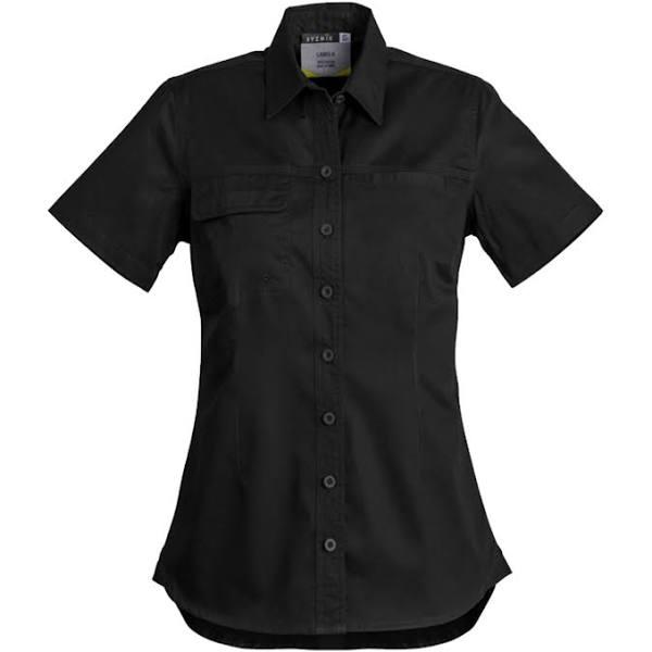 Syzmik Womens Lightweight Tradie S/S Shirt (ZWL120) 8 / Black