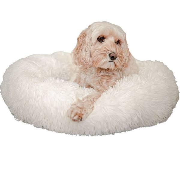 Zenify Calming Dog Bed for Cats or Small Medium Dogs Puppy White / 70cm