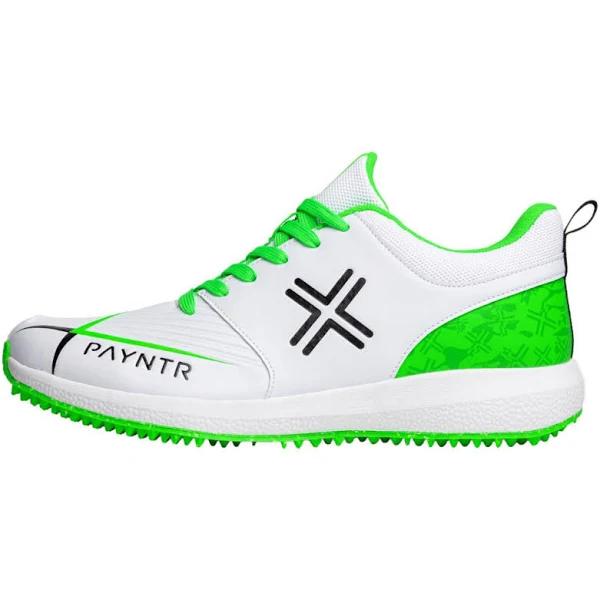 Payntr V Pimple Rubber Cricket Shoes -Senior, US 7 / White Green