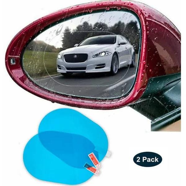 2pcs Car Rearview Mirror Film,Rainproof Waterproof Car Rearview Film Anti-Glare Anti Flare Anti Fog Mirror Film,,HD Clear Safe Driving Sticker