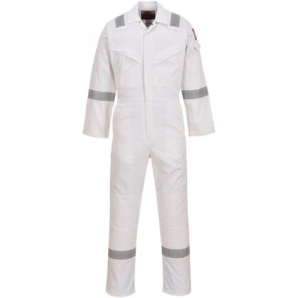 Portwest FR50 Flame Resistant Anti-static Coveralls 350g White M