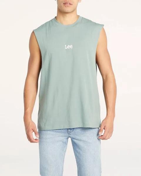 Lee - Men's Green Singlets - Alto Muscle Tee - Size M at The Iconic