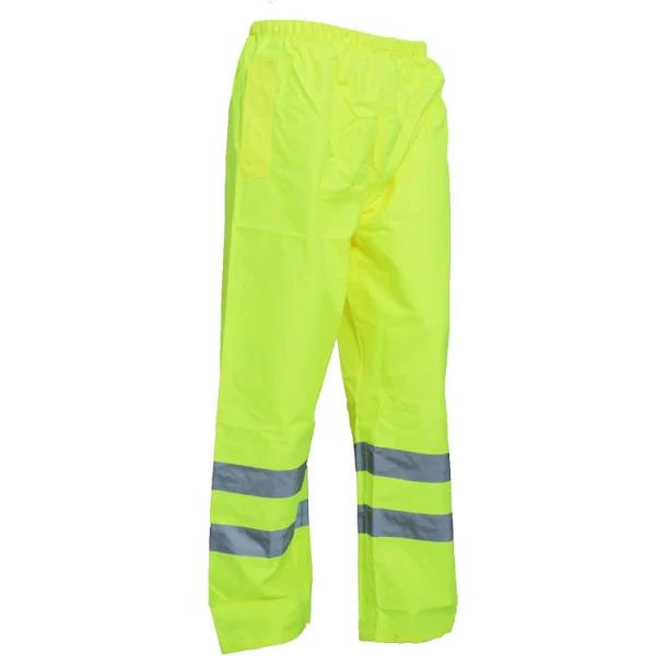 Yoko Mens Hi-Vis Waterproof Contractor Over Trousers Hi-Vis Yellow L Polyester Hi Vis Trousers