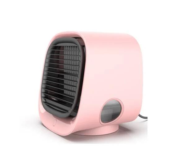 Portable Air Conditioner Fan, Personal Mini Evaporative Air Cooler with 3 Speeds 7 Colors Night Light, Quiet Air Cooler Fan-pink