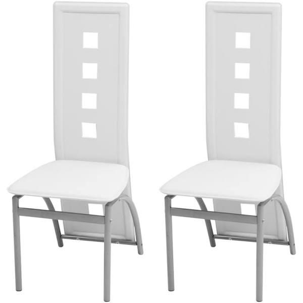 vidaXL - Dining Chairs 2 Pcs Faux Leather - White