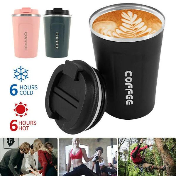 Insulated Travel Coffee Mug Cup Leakproof Thermal Stainless Steel