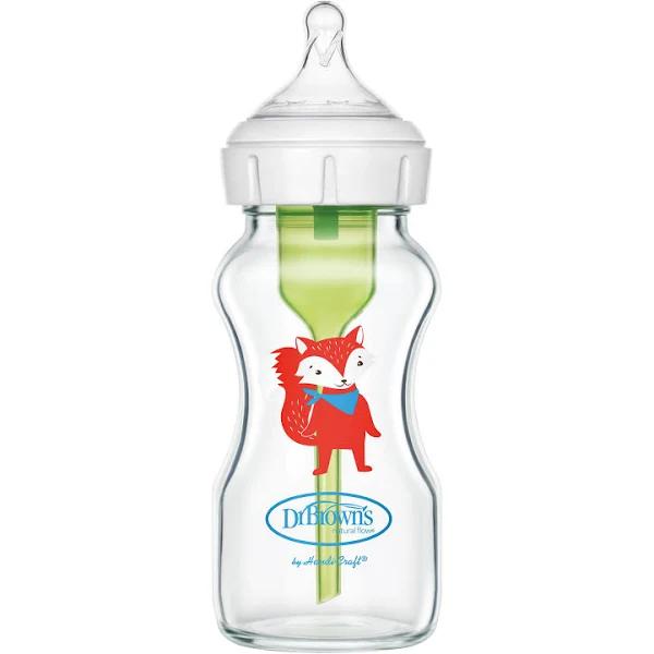 Dr. Browns Natural Flow Anti-Colic Options Wide-Neck Glass Baby Bottle - 270ml