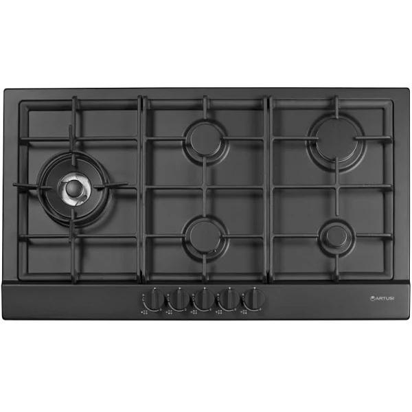 Artusi 90cm Natural Gas Cooktop Matte Black AGH91MB