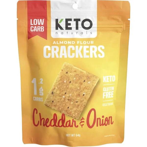 Keto Naturals almond Flour Crackers Cheddar & Onion 64G