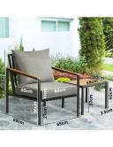 Livsip Outdoor Lounge Chairs & Table Set Dining Setting Patio Furniture