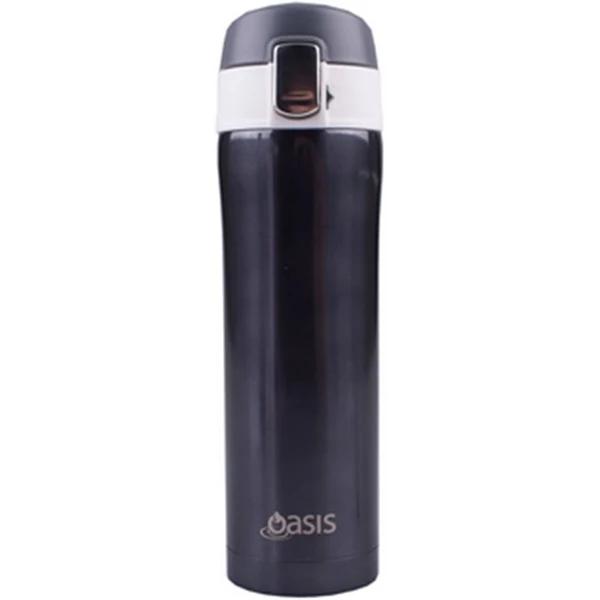 Oasis Flip Top Vacuum Flask 450ml Gunmetal