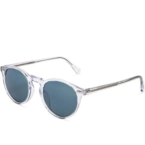 Oliver Peoples Gregory Peck Round Sunglasses, 50mm Clear/Blue