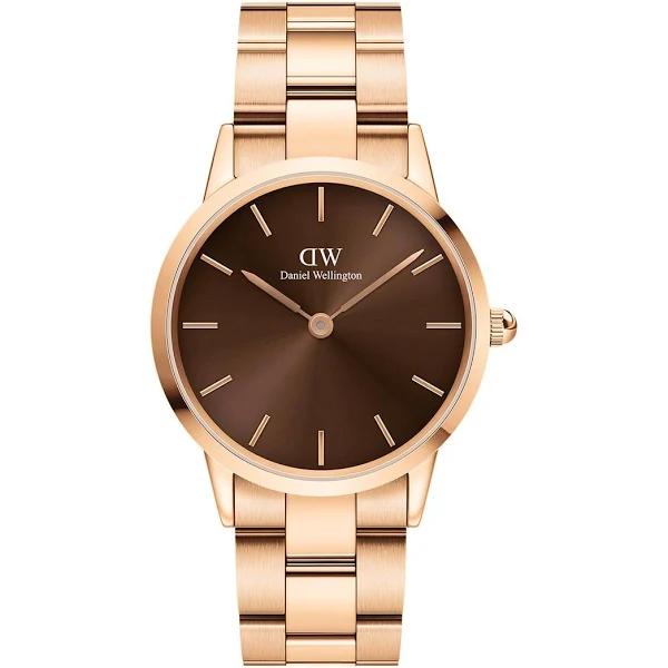 Daniel Wellington Iconic Link Amber 40 Rose Gold & Brown Watch