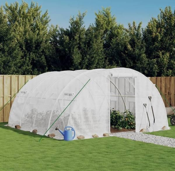 Greenhouse With Steel Frame White 16 m² 4x4x2 M vidaXL