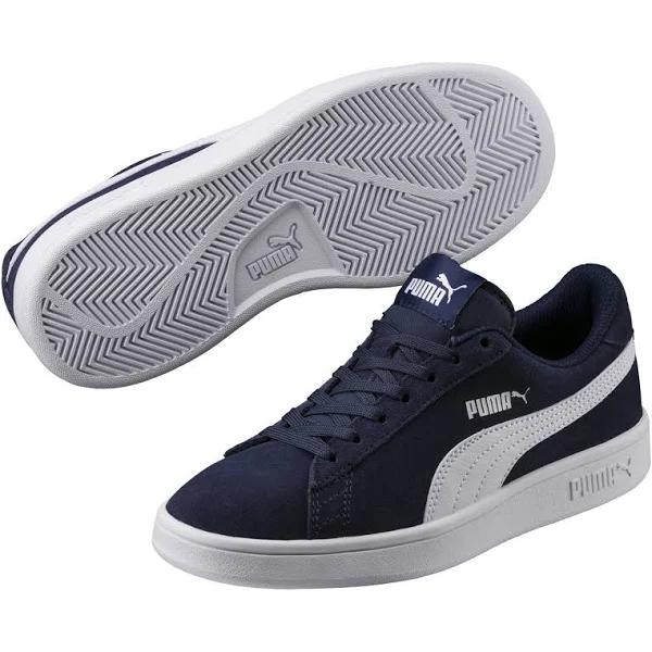 Smash V2 Suede Jr Sneakers - Youth 8-16 Years in Peacoat/White, Size 6 by Puma