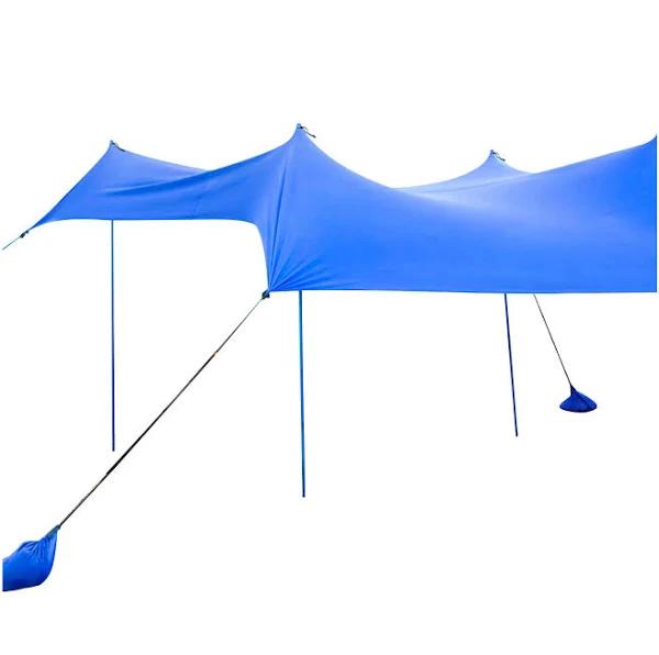 Costway 3 x 2.8 M Portable Beach Sunshade With Waterproof Carry Bag For Camping Blue