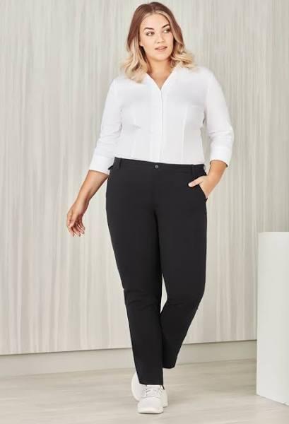 Biz Care Womens Comfort Waist Straight Leg Pant 28 / Charcoal