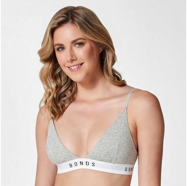 Bonds Original Triangle Crop Top WV7MT Grey Marle