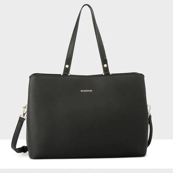 Madison Kate 3-compartment Laptop Bag - Black - AfterPay & zipPay Available