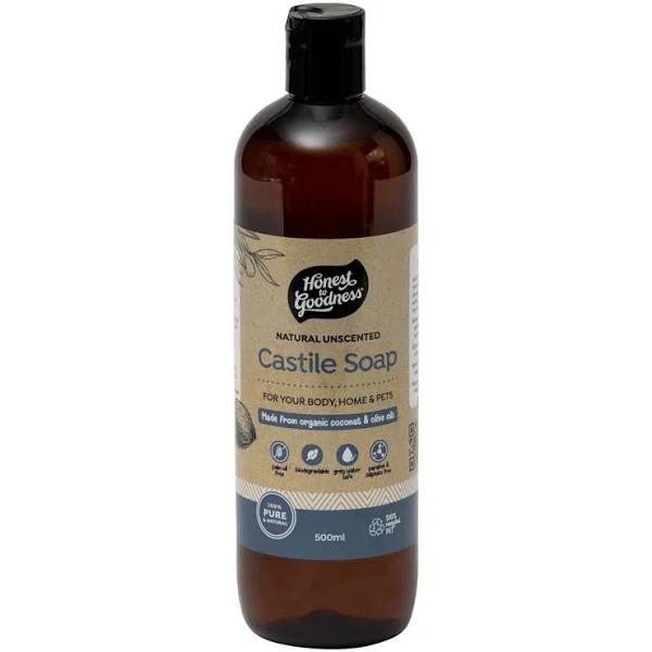 Honest to Goodness Natural Unscented Castile Soap 500ml