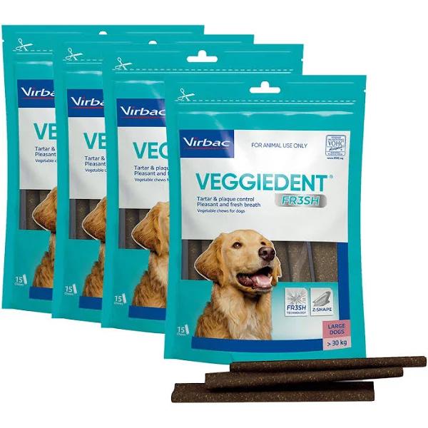 Veggiedent Fr3sh Large Dental Treats For Dogs Over 30kg 60 Pack by Budget Pet Products