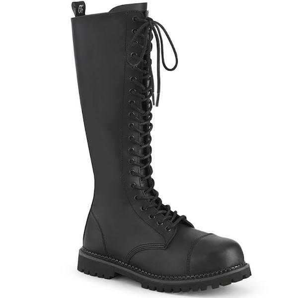 RIOT-20 Black Vegan Leather Knee Boot 8