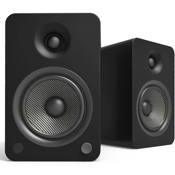 Kanto YU6 200W Powered Bookshelf Speakers With Bluetooth and Phono Preamp - Pair, Matte Black