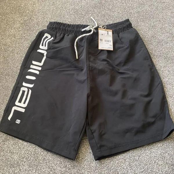 Animal Deep Dive Men's Recycled Board Shorts Lightweight Surfing Swim Half Pants - Black - XS - AfterPay & zipPay Available