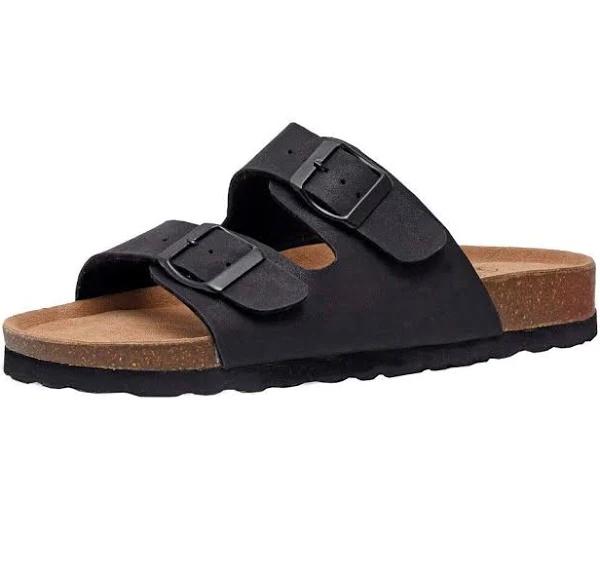 CUSHIONAIRE Women's Sandal Black Lane Slide 7.5 M