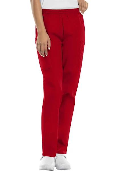 Cherokee Workwear Scrubs Women's Elastic Waist Utility Pants - S - Red