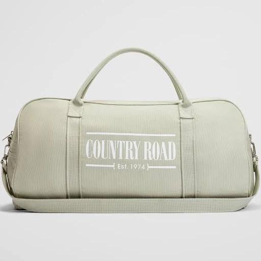 Country Road Australian Cotton Heritage Zip Canvas Tote in Dark Green