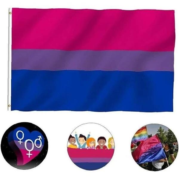 1x Bisexual Flag Pride Lgbt Lesbian Gay Rainbow Mardi Gras Bi Sexual - Large 150x90cm