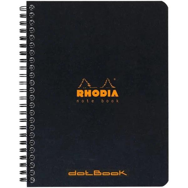 RHODIA Wirebound Notebook, A5+, Lined - Black (193469C)